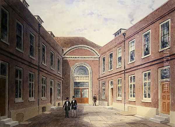 The Inner Court of Girdlers Hall Basinghall Street, 1853 Oil Painting - Thomas Hosmer Shepherd