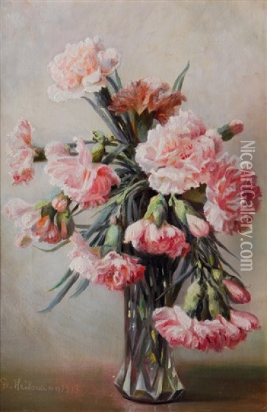 Carnations Oil Painting - Flora Heilmann