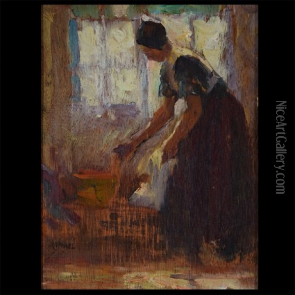 Woman And Child Oil Painting - Joseph Raphael