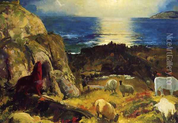 Criehaven Large Oil Painting - George Wesley Bellows
