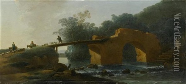 Sudlandische Landschaften (pair) Oil Painting - Karel Dujardin