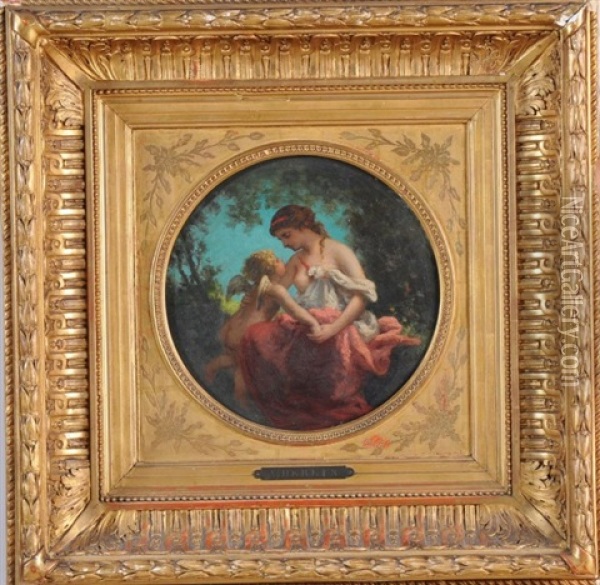 Venus Et L'amour Oil Painting - Auguste-Joseph Herlin