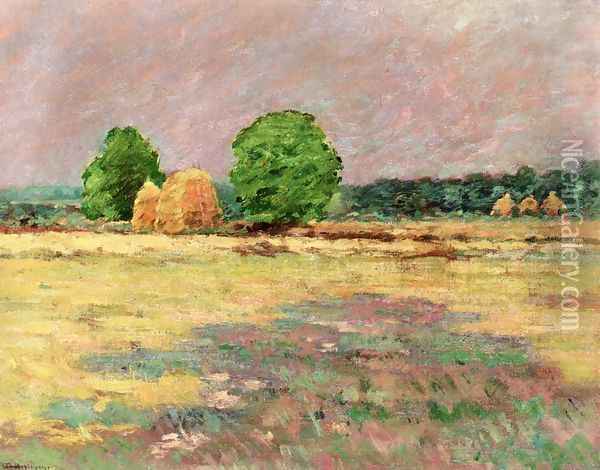Grain Field, N. J. Oil Painting - Theodore Robinson