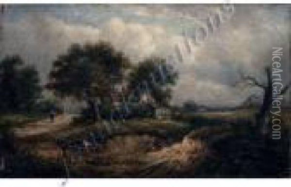 Landscape With Figures Oil Painting - Joseph Thors
