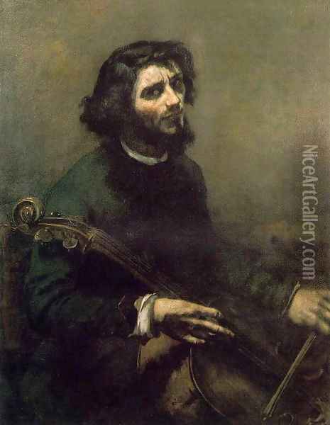 Self-Portrait (The Cellist) Oil Painting - Gustave Courbet