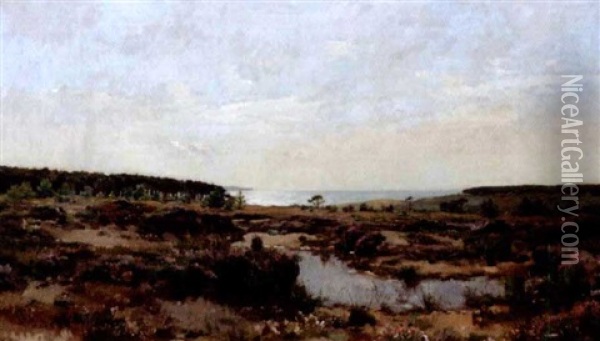 Landscape In Brittany Oil Painting - Pierre Emmanuel Eugene Damoye