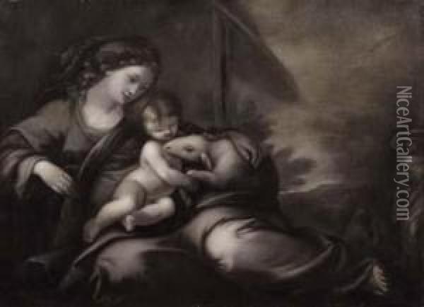 Madonna Con Bambino E L'agnello Oil Painting - Panfilo Nuvolone