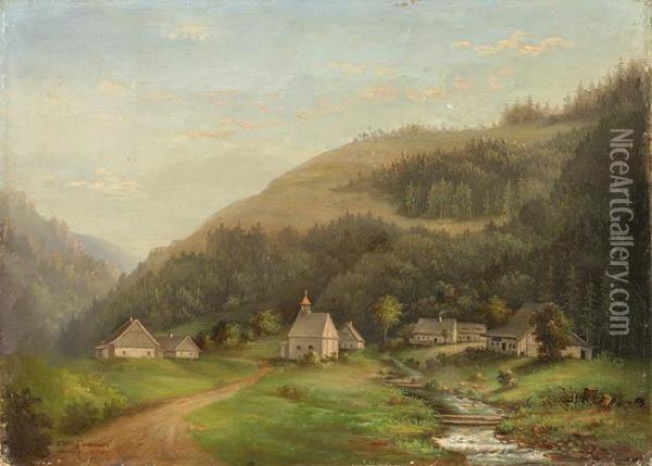 Pejzaz Alpejski Oil Painting - Otto Gruson