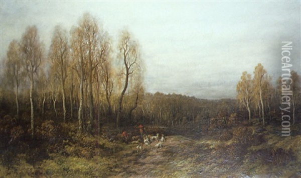 Piqueux Et Chiens Dans Une Clairiere Oil Painting - Gustave Dore