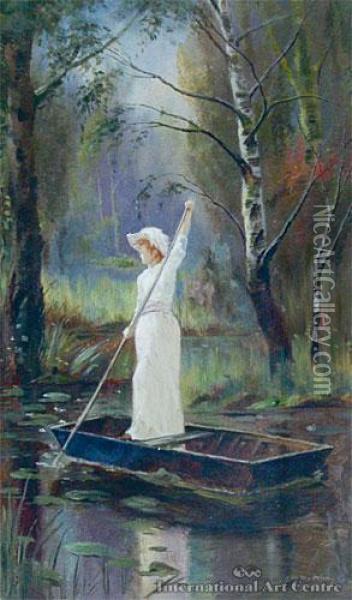 Lady Of The Lake Oil Painting - John Mcintosh Madden