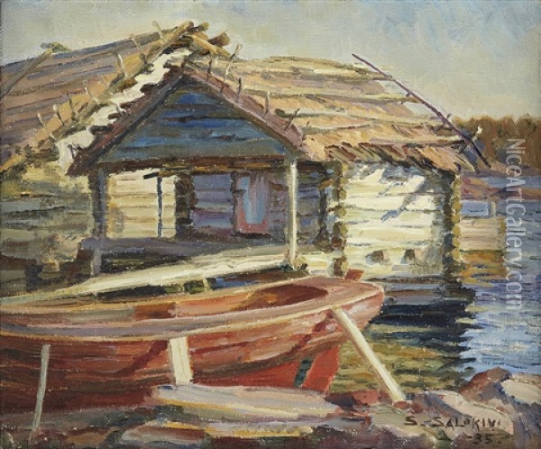 Evening Sun In The Archipelago Oil Painting - Santeri Salokivi