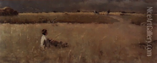 Boy In A Wheat Field Oil Painting - George Agnew Reid