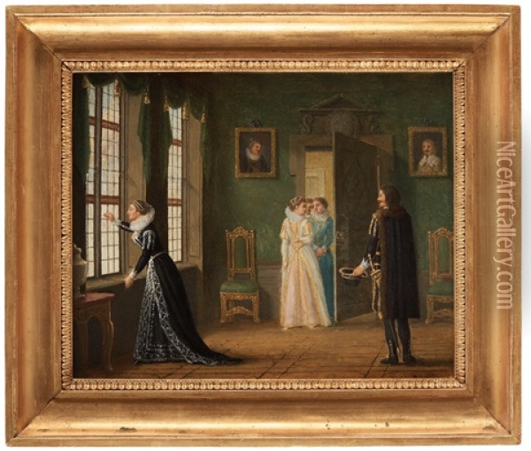 Ebba Brahes Betrothal To Jacob De La Gardie Oil Painting - Pehr Hillestroem