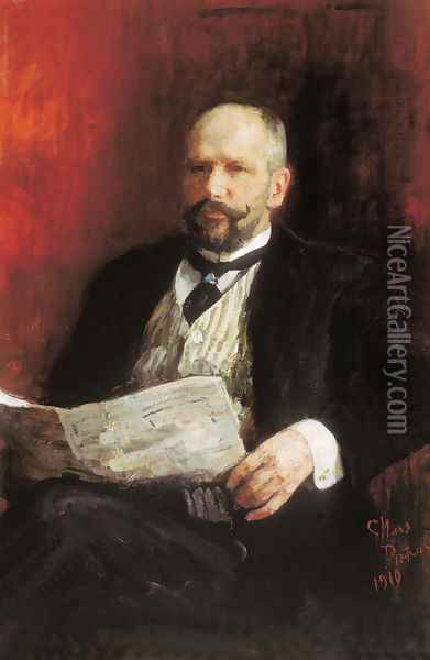 Portrait of Prime Minister Pyotr Arkadyevich Stolypin Oil Painting - Ilya Efimovich Efimovich Repin