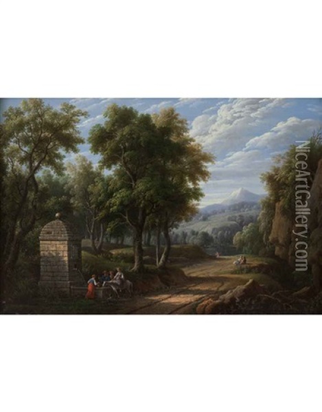 Paesaggio Oil Painting - Alexandre Hyacinthe Dunouy