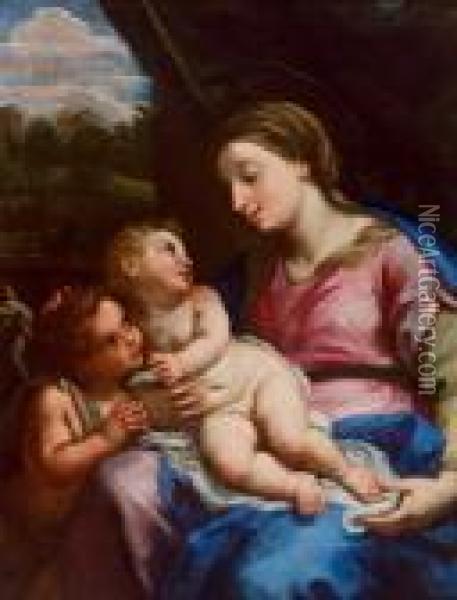 Madonna Con Bambino E San Giovannino Oil Painting - Bartolomeo Giuseppe Chiari