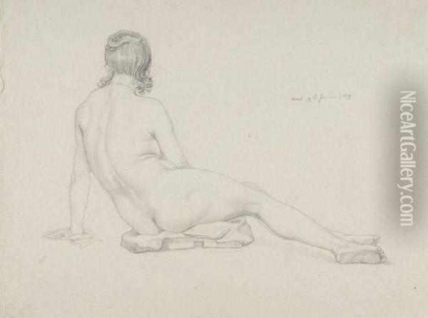 Sitzender Weiblicher Ruckenakt. 1819 Oil Painting - Samuel Amsler