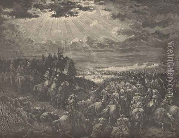 The War Against Gibeon Oil Painting - Gustave Dore