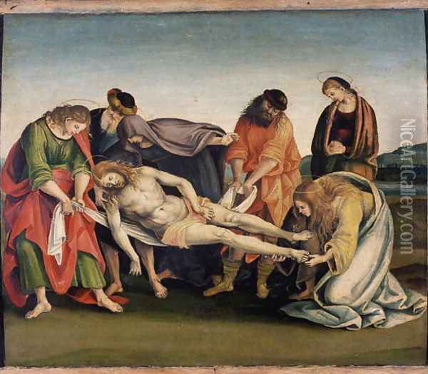 Christ being carried to his tomb, c.1507 Oil Painting - Luca Signorelli