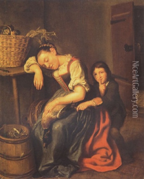De Jonge Dief Oil Painting - Nicolaes Maes