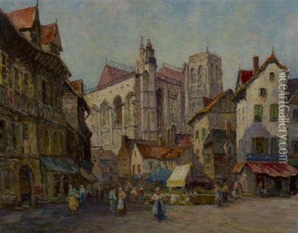 French Village Oil Painting - Dennis Ainsley