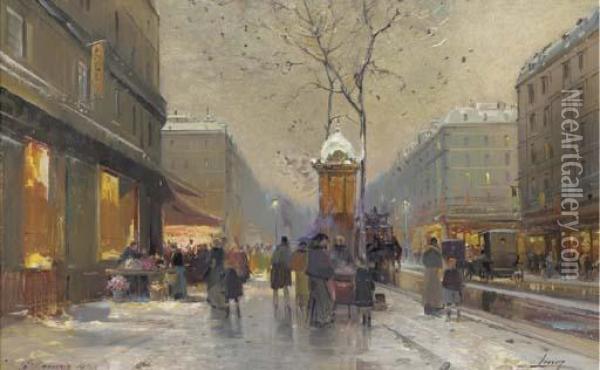 Boulevard St. Germain Oil Painting - Eugene Galien-Laloue