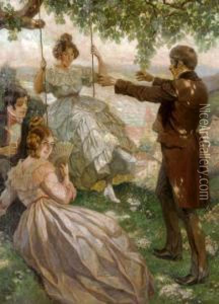 Piknik Oil Painting - Rudolf Alfred Hoger