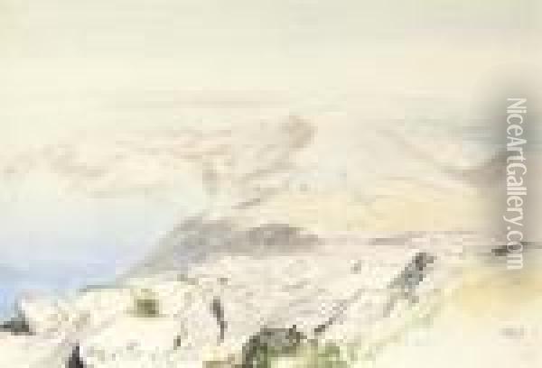 View From Mount Neritos, Ithaca, Greece Oil Painting - Edward Lear