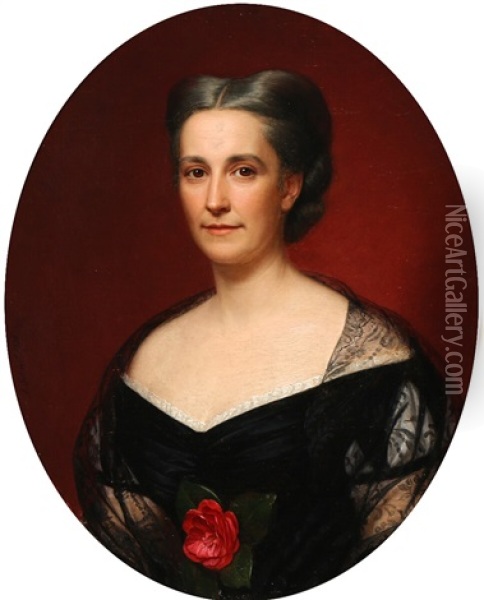 Portrait Of A Woman Oil Painting - August Heinrich Georg Schiott
