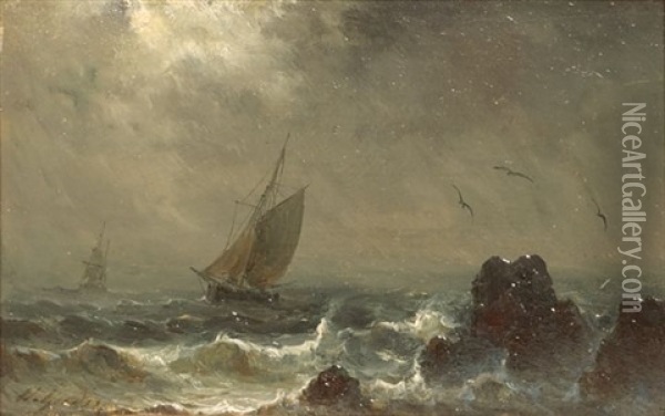 Marine Oil Painting - Henriette Gudin