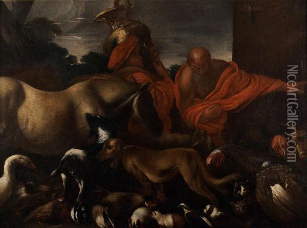 Noe Levando Os Animais Para A Arca Oil Painting - Giovanni Francesco Castiglione