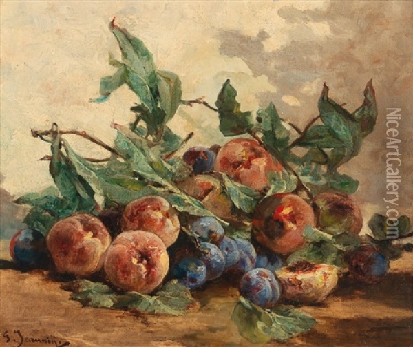 Still Life With Fruit Oil Painting - Georges Jeannin
