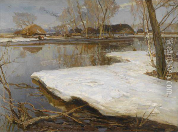 Early Spring Oil Painting - Constantin Alexandr. Westchiloff