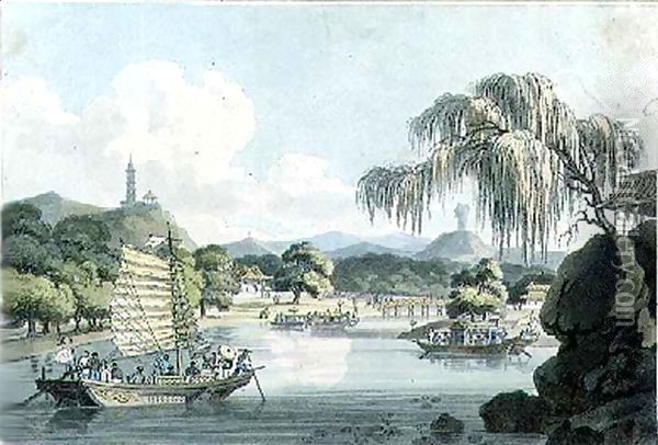 View in the Eastern Side of the Imperial Park at Gehol, plate 4 from 'Travels in China' Oil Painting - William Alexander