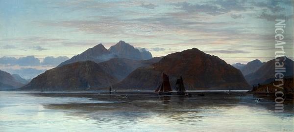 A Scottish Loch Oil Painting - Charles Parsons Knight