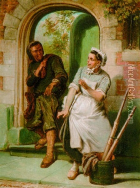 The Courtship Oil Painting - Pieter Haaxman