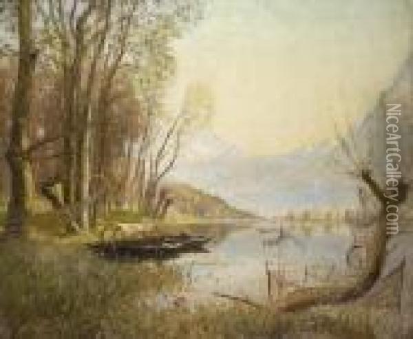 Lago Di Piano Im Val Menaggio Oil Painting - David Murray