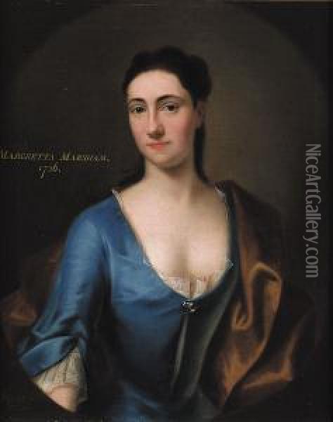 Portrait Of Margretta Marsham Oil Painting - John Theodore Sen Heins