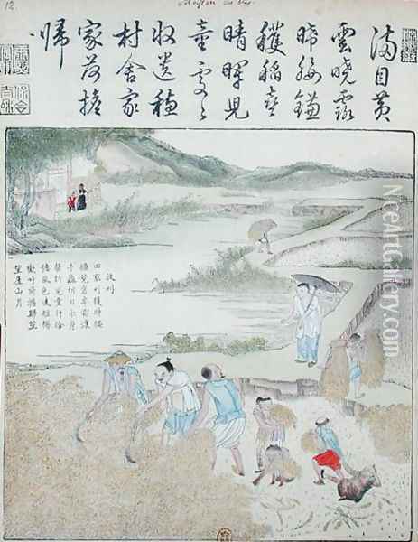 Harvest, The Rice Culture in China Oil Painting - Anonymous Artist
