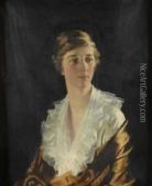 Half Length Portrait Of Dorothy Stiles Oil Painting - Sir William Newenham Montague Orpen