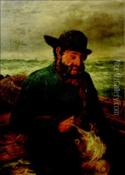 Fishing Ground, Cornwall Oil Painting - Richard Harry Carter