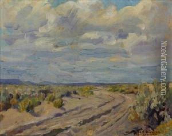 Desert Road, Oregon Oil Painting - W. Herbert Dunton
