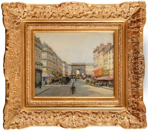 La Porte Saint-martin Oil Painting - Gustave Mascart