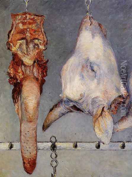 Calfs Head And Ox Tongue Oil Painting - Gustave Caillebotte