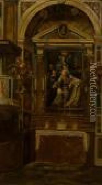 Kircheninterieur - St. Ignatius In Rom Oil Painting - Luigi D. Soldini