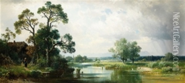Voralpenlandschaft Oil Painting - Ludwig Sckell