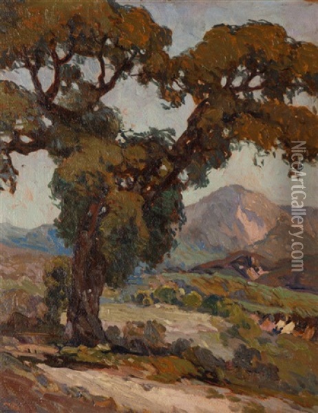Old Oak Near Banning Oil Painting - John Wesley Cotton