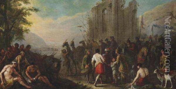 Joseph Sold Into Slavery To The Ishmaelites Oil Painting - Carlo Innocenzo Carloni