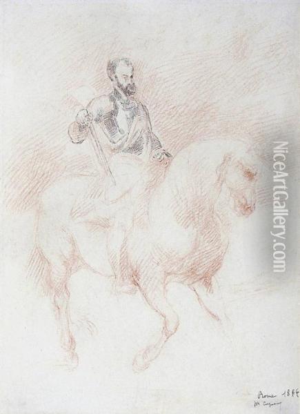 Charlesquint A Cheval Oil Painting - Jean-Baptiste Carpeaux