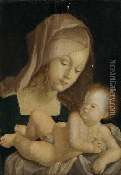 Madonna Mit Derbirnenschnitte Oil Painting - Albrecht Durer